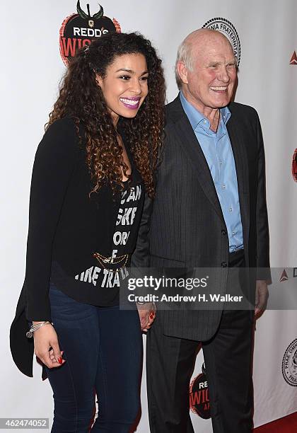 Singer Jordin Sparks and honoree Terry Bradshaw attend the Friars Club Roast of Terry Bradshaw during the ESPN Super Bowl Roast at the Arizona...