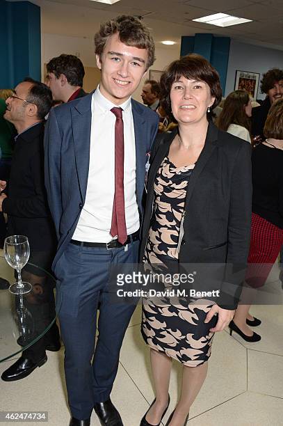 Rachel Barnes , neice of Alan Turing, and son Tom Barnes attend a special screening of "The Imitation Game" hosted by American Ambassador Matthew...