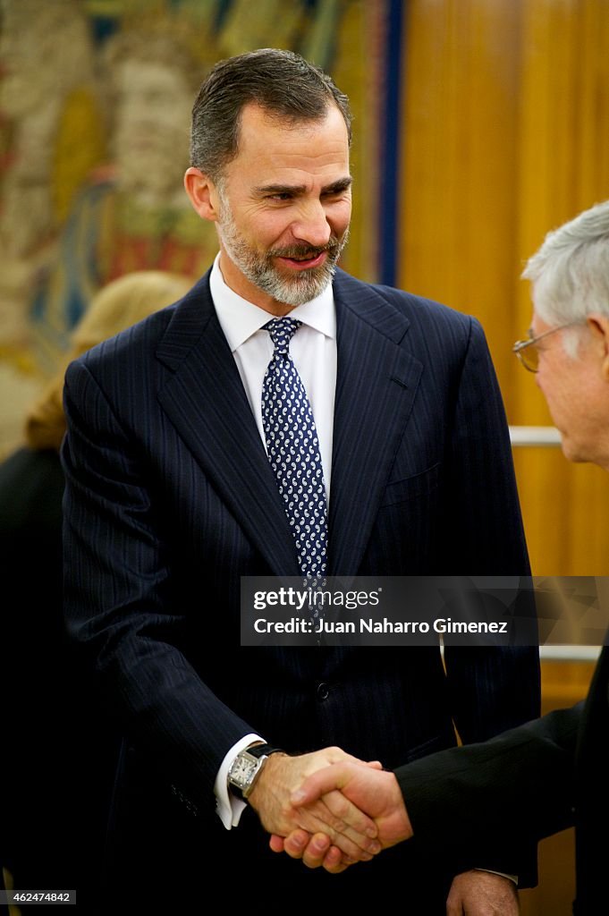 Spanish Royals Attend An Audience With 'I Skin Cancer Symposium' Guests at Zarzuela Palace