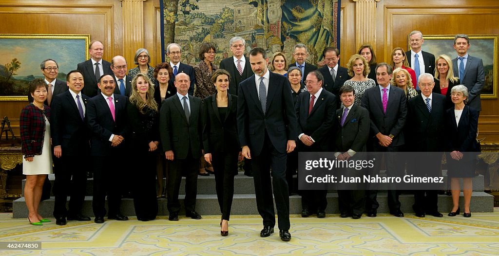 Spanish Royals Attend An Audience With 'I Skin Cancer Symposium' Guests at Zarzuela Palace