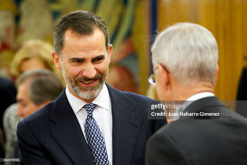 Spanish Royals Attend An Audience With 'I Skin Cancer Symposium' Guests at Zarzuela Palace