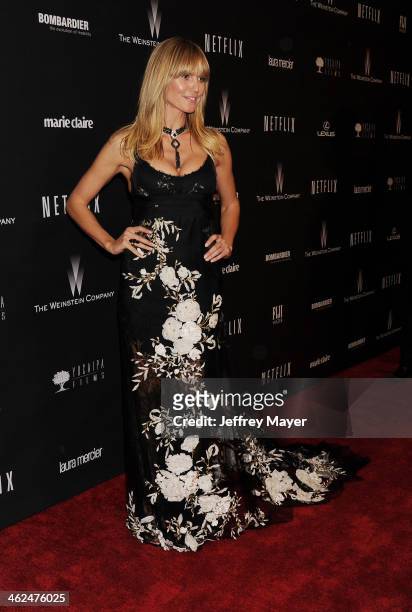 Personality/model Heidi Klum attends The Weinstein Company & Netflix 2014 Golden Globes After Party held at The Beverly Hilton Hotel on January 12,...