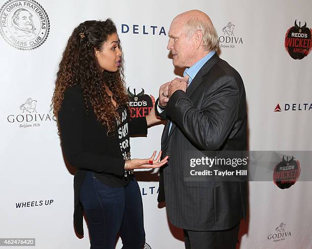 Singer Jordin Sparks and TV personality Terry Bradshaw attend the Friars' Club roast of Terry Bradshaw on January 29, 2015 at Arizona Biltmore in...