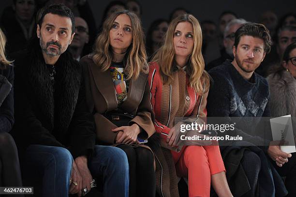 Fabio Novembre, Candela Novembre, Filippa Lagerback and Alessandro Roja attend the Fendi show as a part of Milan Fashion Week Menswear Autumn/Winter...