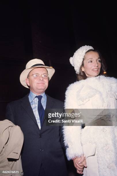 Writer Truman Capote with Lee Radzwill on June 6, 1969 in New York, New York.