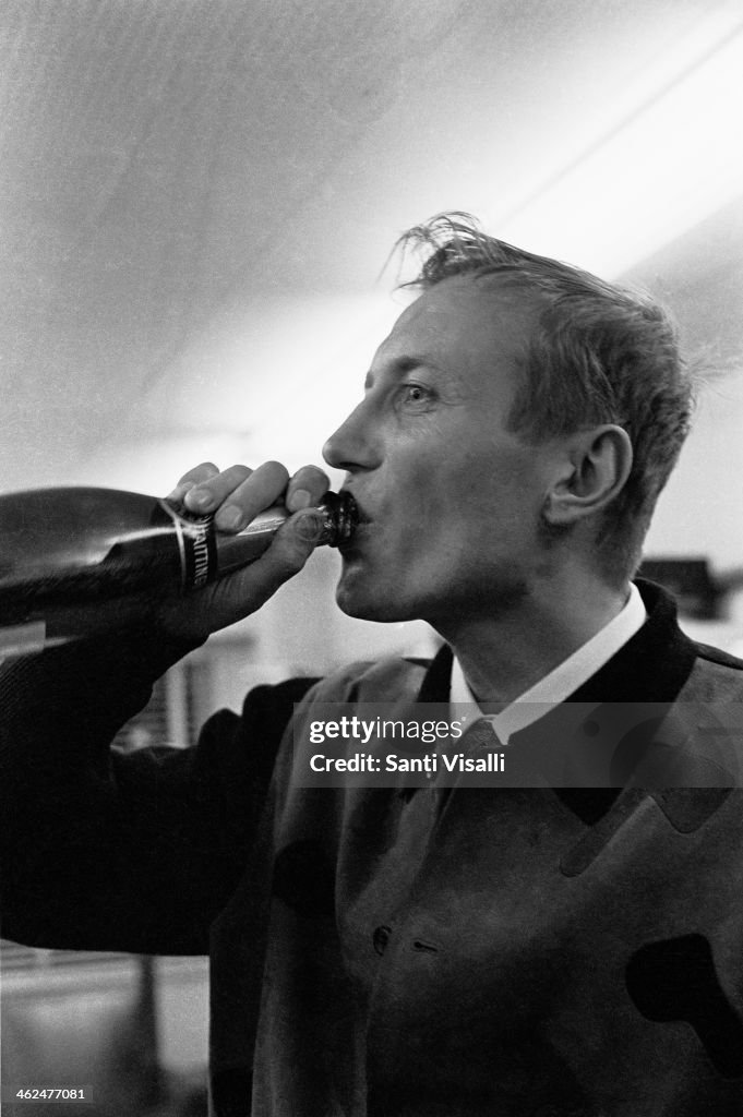 Poet Yevgeny Yevtushenko Drinking