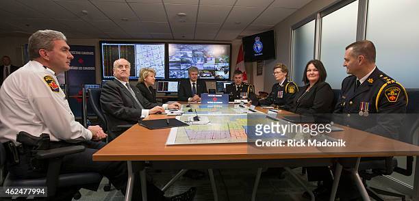 Prime Minister Stephen Harper took part in a round table discussion with regional chiefs of police on January 29 at York Regional Police Headquarters...