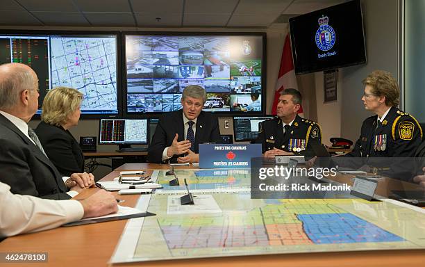 Prime Minister Stephen Harper took part in a round table discussion with regional chiefs of police on January 29 at York Regional Police Headquarters...