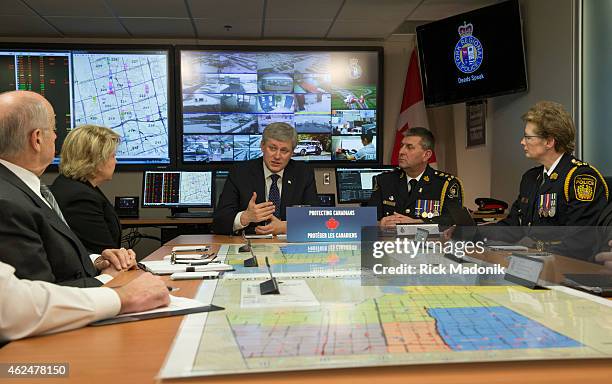 Prime Minister Stephen Harper took part in a round table discussion with regional chiefs of police on January 29 at York Regional Police Headquarters...