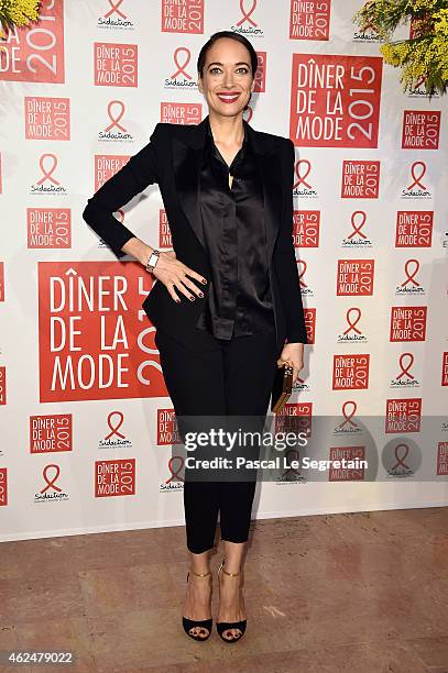 Carmen Chaplin attends the Sidaction Gala Dinner 2015 at Pavillon d'Armenonville on January 29, 2015 in Paris, France.