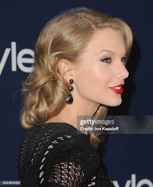 Singer Taylor Swift arrives at the 2014 InStyle And Warner Bros. 71st Annual Golden Globe Awards Post-Party on January 12, 2014 in Beverly Hills,...