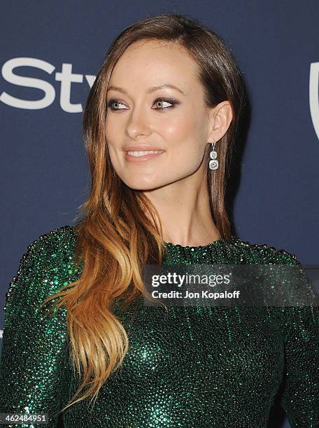 Actress Olivia Wilde arrives at the 2014 InStyle And Warner Bros. 71st Annual Golden Globe Awards Post-Party on January 12, 2014 in Beverly Hills,...