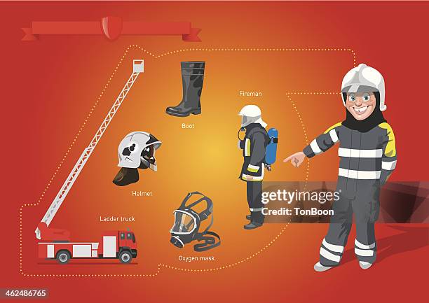 stockillustraties, clipart, cartoons en iconen met fire-brigade - helm