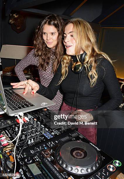 Sarah Ann Macklin and Chelsea Leyland attend the launch of new restaurant West Thirty Six on January 29, 2015 in London, England.