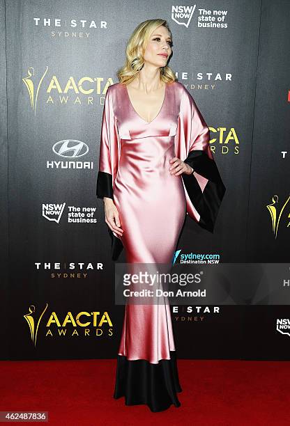 Cate Blanchett arrives at the 4th AACTA Awards Ceremony at The Star on January 29, 2015 in Sydney, Australia.