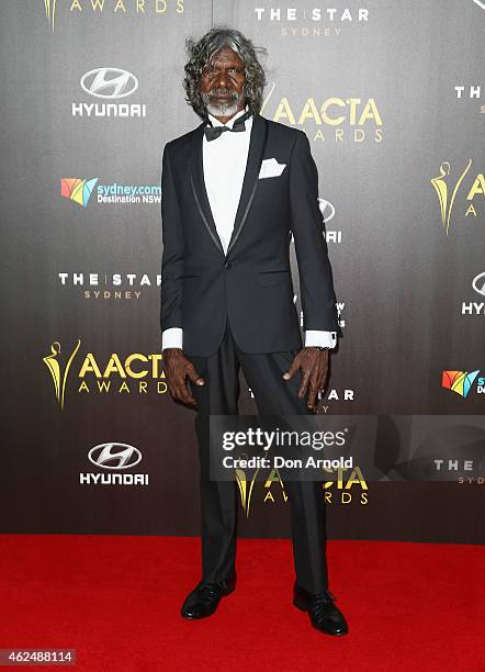 David Gulpilil arrives at the 4th AACTA Awards Ceremony at The Star on January 29, 2015 in Sydney, Australia.