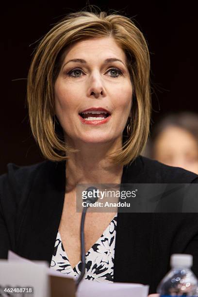 Investigative journalist Sharyl Attkisson testifies at the confirmation hearing for Loretta Lynch to replace U.S. Attorney General Eric Holder by the...