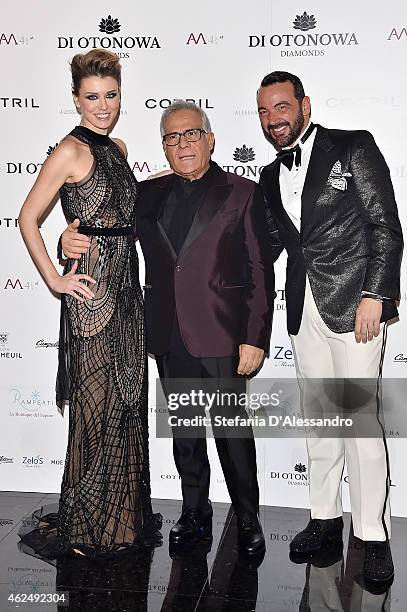 Elena Barolo, Carlo Pignatelli and Alessandro Martorana attend Aessandro Martorana's Birthday Party on January 29, 2015 in Milan, Italy.