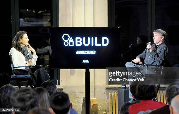 Ann Curry interviews Richard Linklater at AOL Build Speaker Series at AOL Studios on January 29, 2015 in New York City.