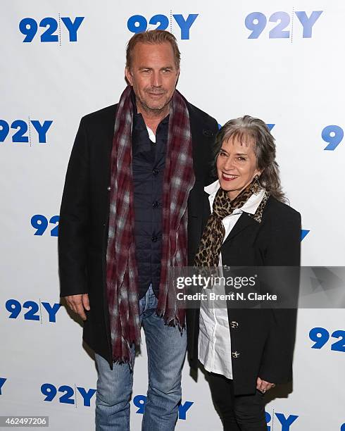 Actor Kevin Costner and moderator Annette Insdorf attend 92nd Street Y Presents : "Black or White" Preview Screening at 92nd Street Y on January 29,...