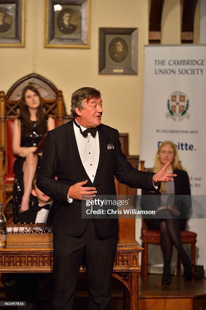 Stephen Fry Joins Debate At The Cambridge Union