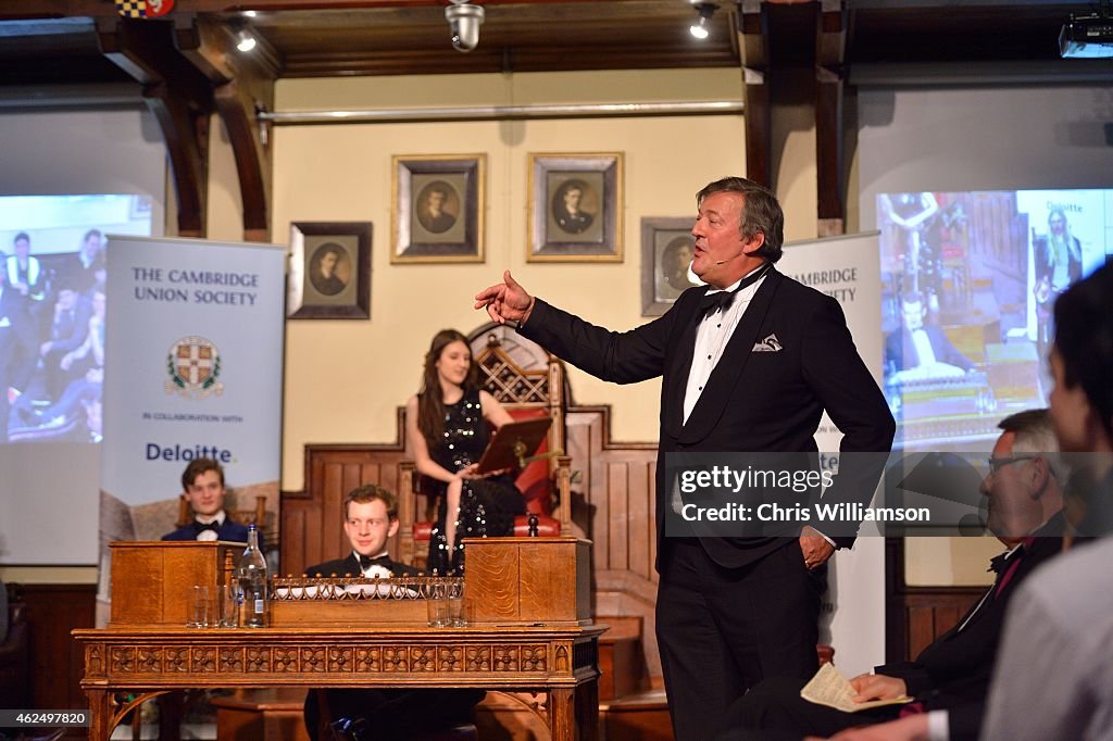 Stephen Fry Joins Debate At The Cambridge Union