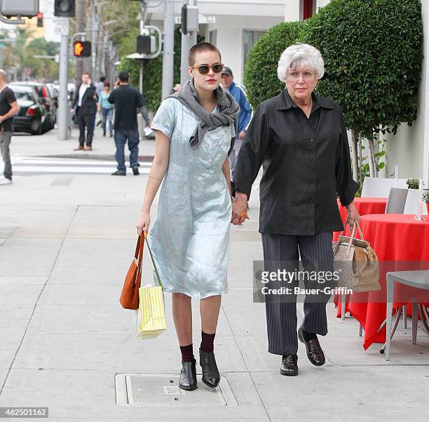 Tallulah Willis and Grandmother Marlene Willis are seen in Los Angeles on January 29, 2015 in Los Angeles, California.