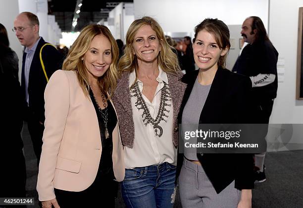 Jodi Price, Allison Berg and Jessica Kreps attend the Art Los Angeles Contemporary 2015 Opening Night at Barker Hangar on January 29, 2015 in Santa...