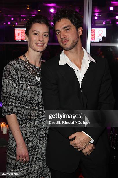 Aurelie Dupont and Jeremie Belingard attend the Sidaction Gala Dinner 2015 at Pavillon d'Armenonville on January 29, 2015 in Paris, France.