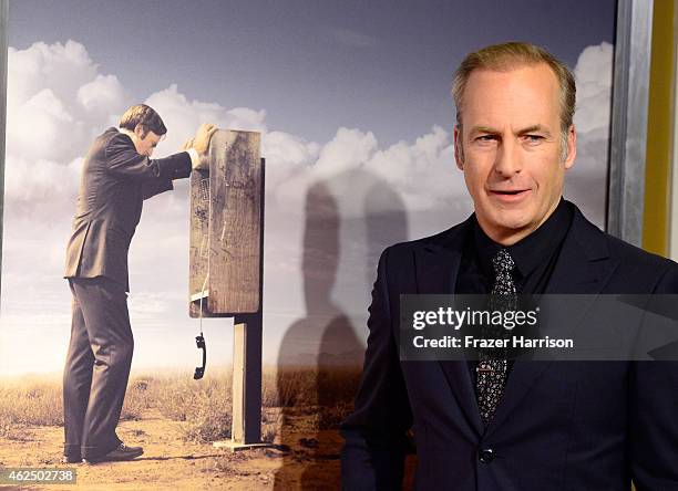 Actor Bob Odenkirk arrives at the Series Premiere Of AMC's "Better Call Saul" at Regal Cinemas L.A. Live on January 29, 2015 in Los Angeles,...