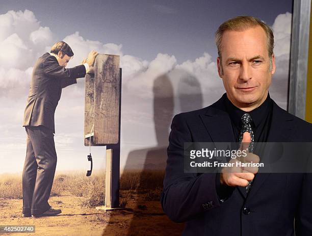 Actor Bob Odenkirk arrives at the Series Premiere Of AMC's "Better Call Saul" at Regal Cinemas L.A. Live on January 29, 2015 in Los Angeles,...