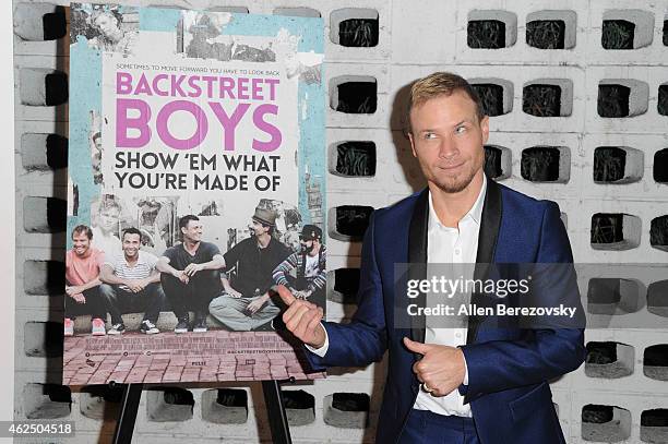 Singer Brian Littrell of the Backstreet Boys attends the premiere of Gravitas Ventures' "Backstreet Boys: Show 'Em What You're Made Of" at ArcLight...