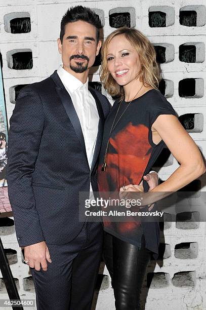 Singer Kevin Richardson of the Backstreet Boys and wife Kristin Kay Willits attend the premiere of Gravitas Ventures' "Backstreet Boys: Show 'Em What...