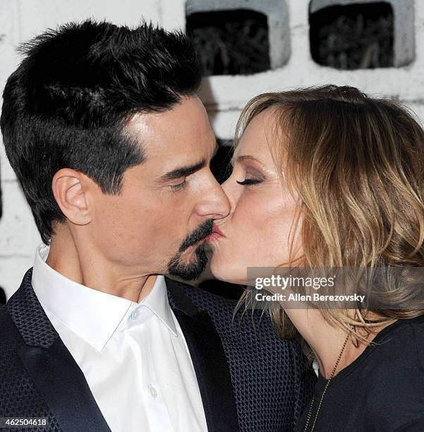 Singer Kevin Richardson of the Backstreet Boys and wife Kristin Kay Willits attend the premiere of Gravitas Ventures' "Backstreet Boys: Show 'Em What...