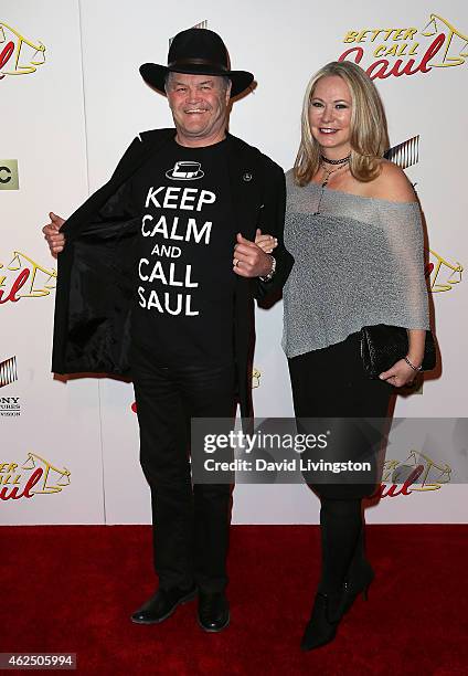 Actor Micky Dolenz and wife Donna Quinter attend the series premiere of AMC's "Better Call Saul" at Regal Cinemas L.A. Live on January 29, 2015 in...