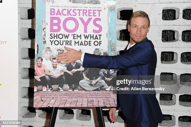 Singer Brian Littrell of the Backstreet Boys attends the premiere of Gravitas Ventures' "Backstreet Boys: Show 'Em What You're Made Of" at ArcLight...