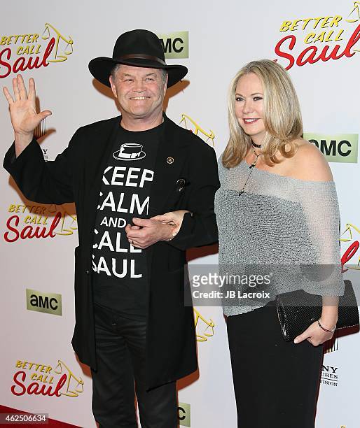 Micky Dolenz and Donna Quinter attend the "Better Call Saul" Los Angeles Series Premiere Screening held at Regal Cinemas L.A. Live on January 29,...