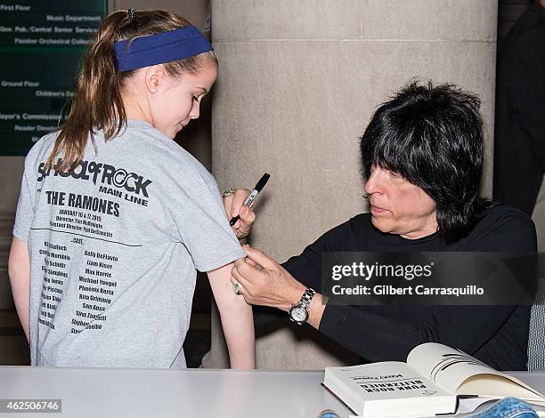 Musician Marky Ramone promotes and signs copies of his book 'Punk Rock Blitzkrieg: My Life as a Ramone' at Free Library of Philadelphia on January...