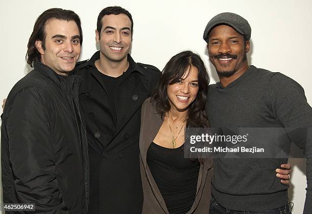 Producer/director Nicholas Jarecki, producer Mohammed Al Turki, actress Michelle Rodriguez and actor Nate Parker attend Saudi Producer Mohammed Al...