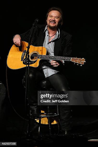 Travis Tritt performs on his 'An Acoustic Evening With Travis Tritt' Tour at Fred Kavli Theatre on January 29, 2015 in Thousand Oaks, California.