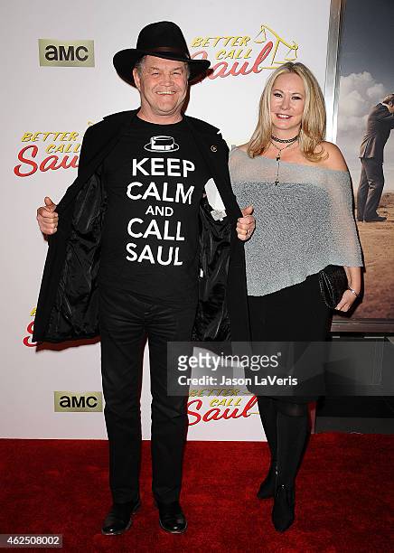 Actor Micky Dolenz and wife Donna Quinter attend the premiere of "Better Call Saul" at Regal Cinemas L.A. Live on January 29, 2015 in Los Angeles,...