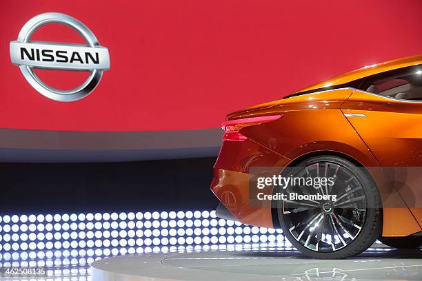 Nissan Sport Sedan concept vehicle sits on display after being unveiled during the 2014 North American International Auto Show in Detroit, Michigan,...