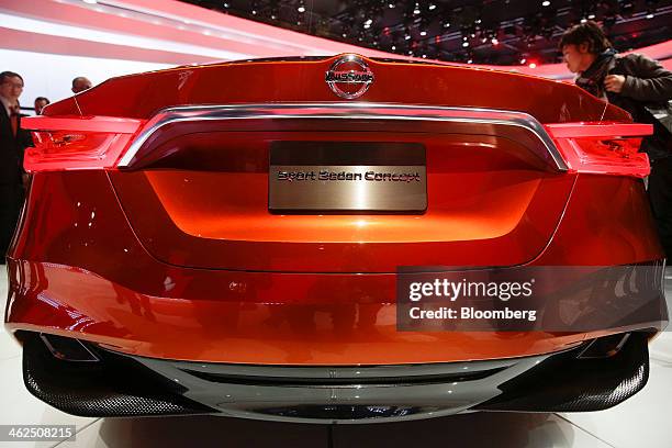 Nissan Sport Sedan concept vehicle sits on display after being unveiled during the 2014 North American International Auto Show in Detroit, Michigan,...