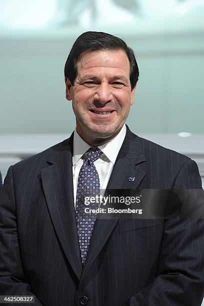 Tony Nicolosi, the new chief executive officer of Volvo Cars of North America, stands for a photograph during the 2014 North American International...