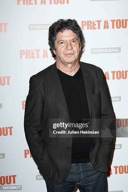 Lionnel Astier attends 'Pret A Tout' Paris Premiere at Cinema Gaumont Marignan on January 13, 2014 in Paris, France.