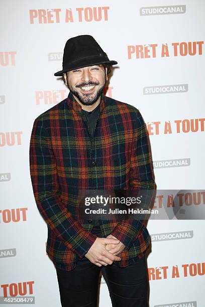 Redouanne Harjane attends 'Pret A Tout' Paris Premiere at Cinema Gaumont Marignan on January 13, 2014 in Paris, France.