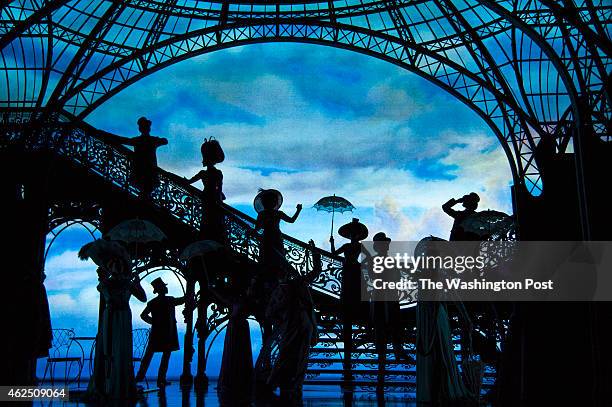 The opening set of Gigi is seen during dress rehearsal at the Kennedy Center January 2015 in Washington, DC.