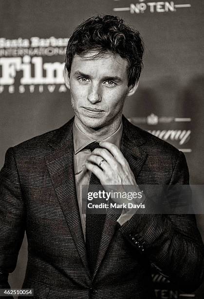 Actor Eddie Redmayne attends the 30th Santa Barbara International Film Festival 'Cinema Vanguard' award for 'The Theory of Everything' at the...