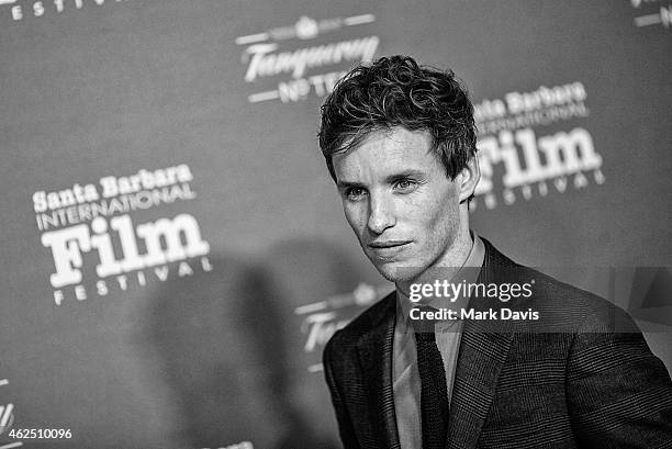 Actor Eddie Redmayne attends the 30th Santa Barbara International Film Festival 'Cinema Vanguard' award for 'The Theory of Everything' at the...