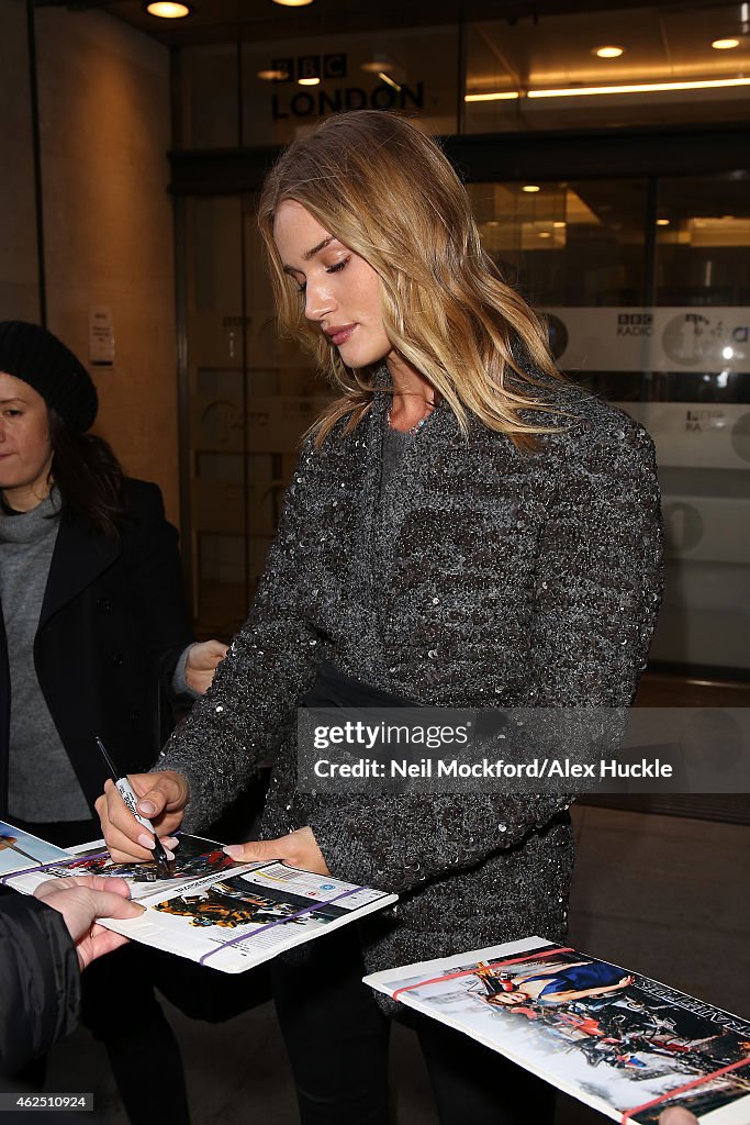 Rosie Huntington-Whiteley Sightings In London - January 30, 2015